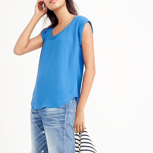 J. Crew Tops - J. Crew Royal Blue Polished Scoop Neck Top